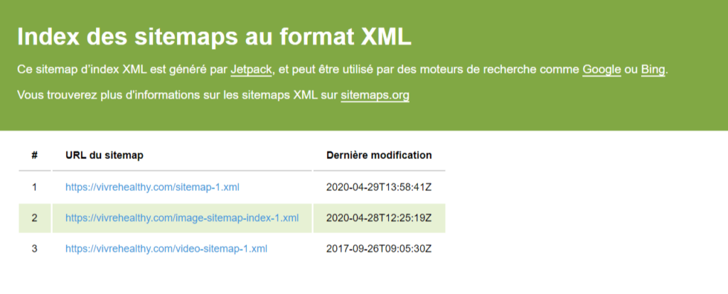 fichier sitemaps xml