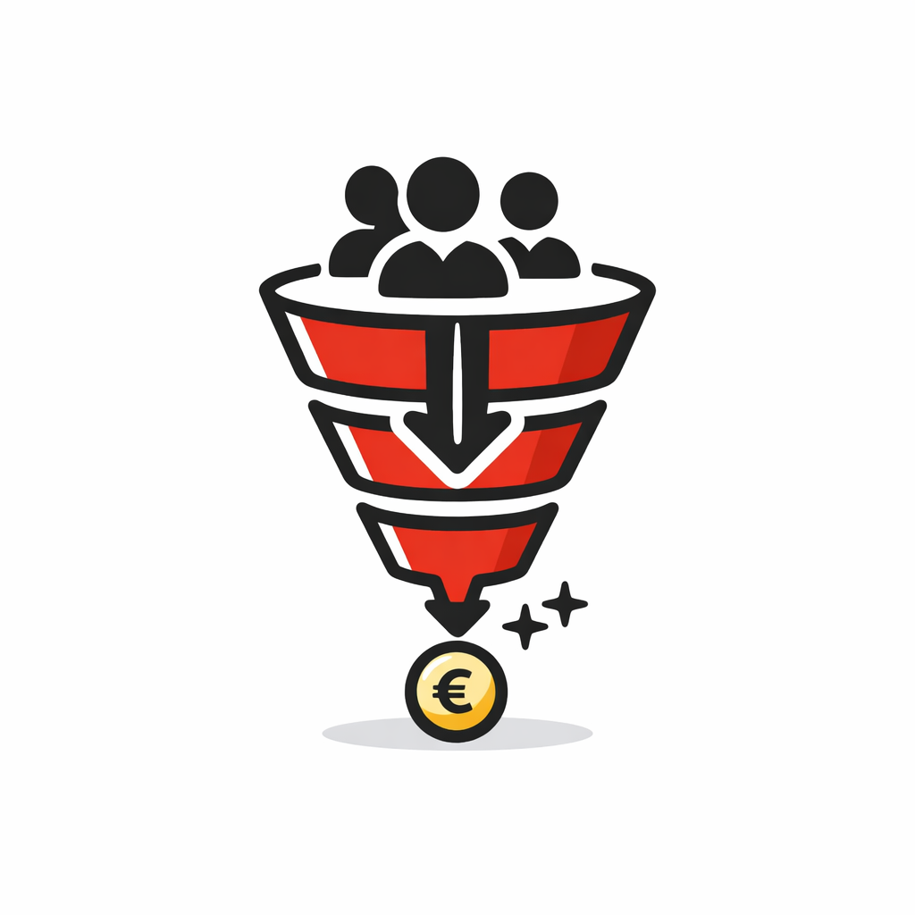 Entonnoir de vente et euro